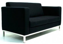 Demi 2 Seater Lounge. Available 3 Seater. Chrome Metal Base. Any Fabric Colour